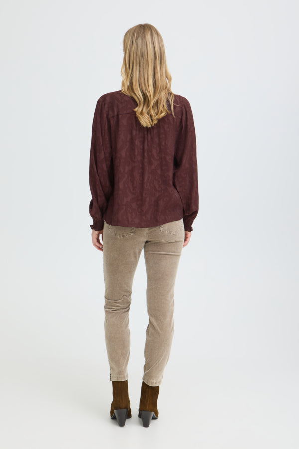DINEA Blouse in Chocolate