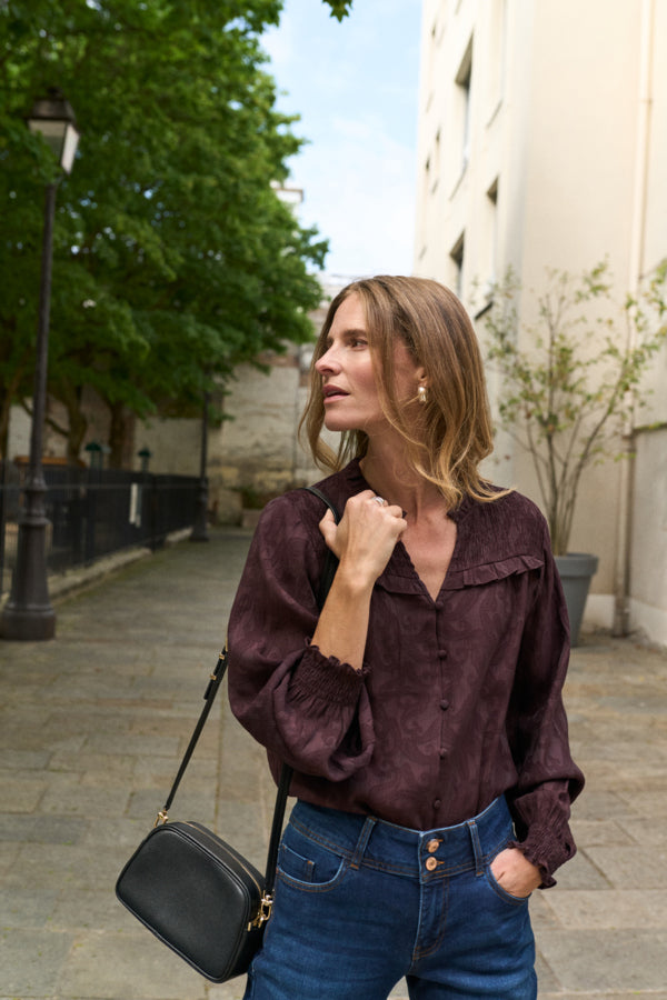 DINEA Blouse in Chocolate