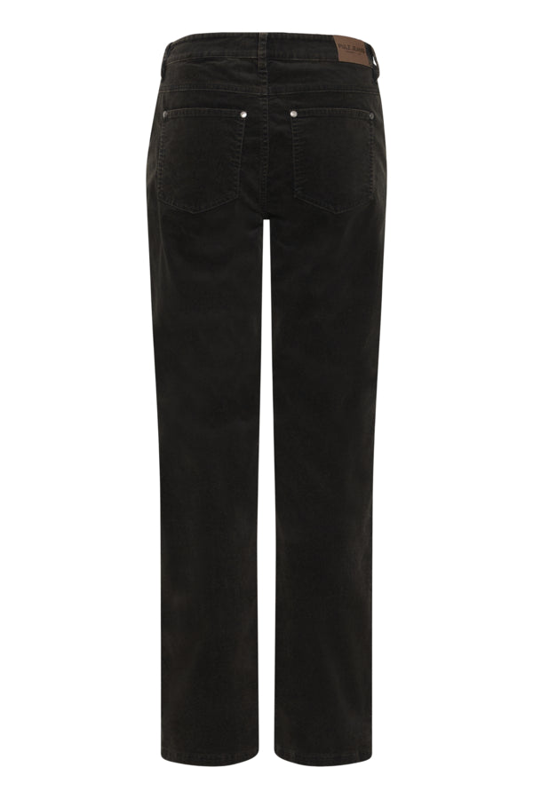 FIBA Straight Leg Cotton Corduroy Trousers in Black