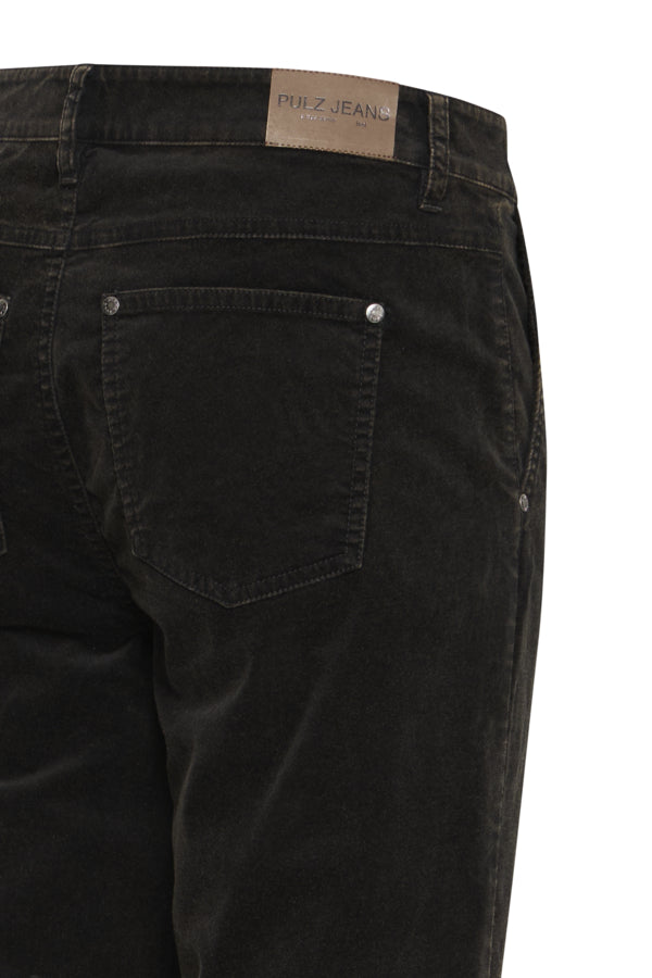 FIBA Straight Leg Cotton Corduroy Trousers in Black