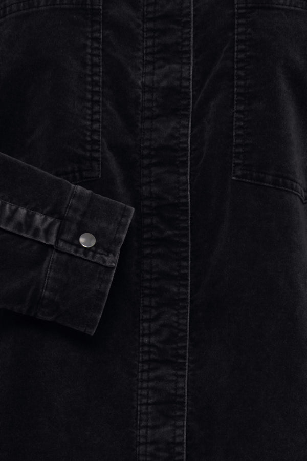 FIBA Cotton Corduroy Shirt Jacket in Black