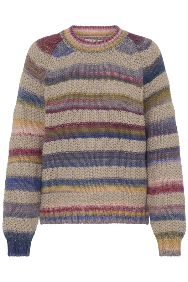DORIA Multi Colour Stripe Wool Mix Jumper