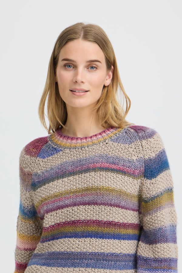 DORIA Multi Colour Stripe Wool Mix Jumper