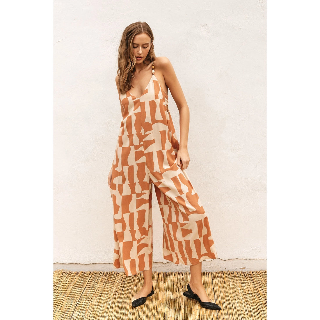 Flame Strappy Jumpsuit in Sun Bleached Print