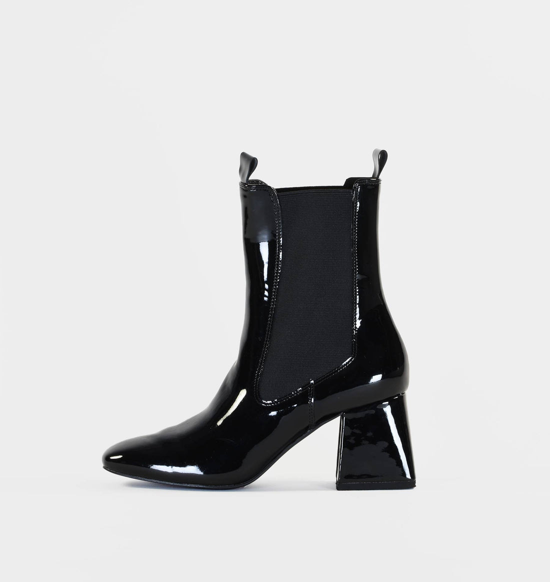 Nicole Patent Chelsea Boots in Black