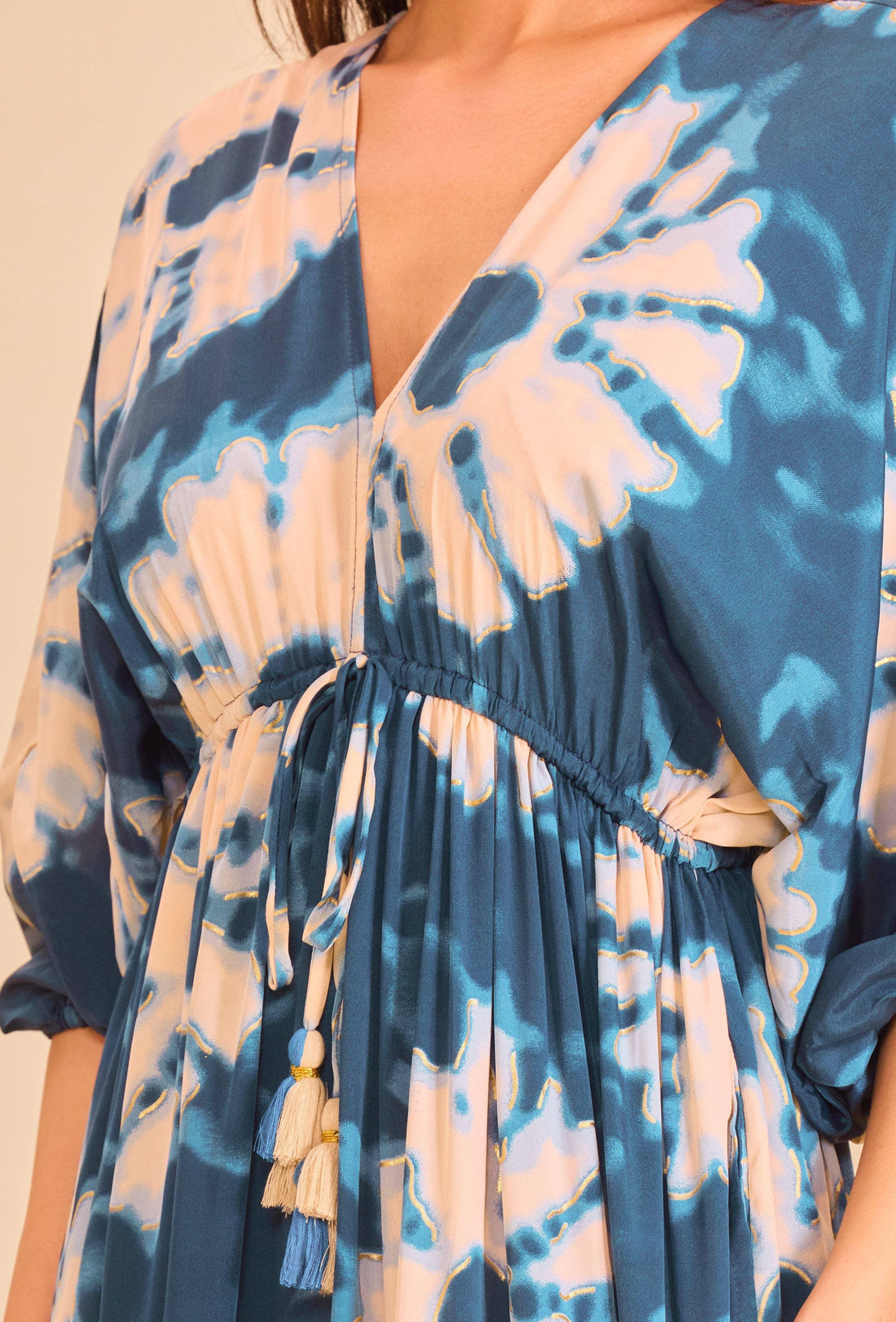 SPLENDOUR Bohemian long silk dress - One Size (UK8-18)