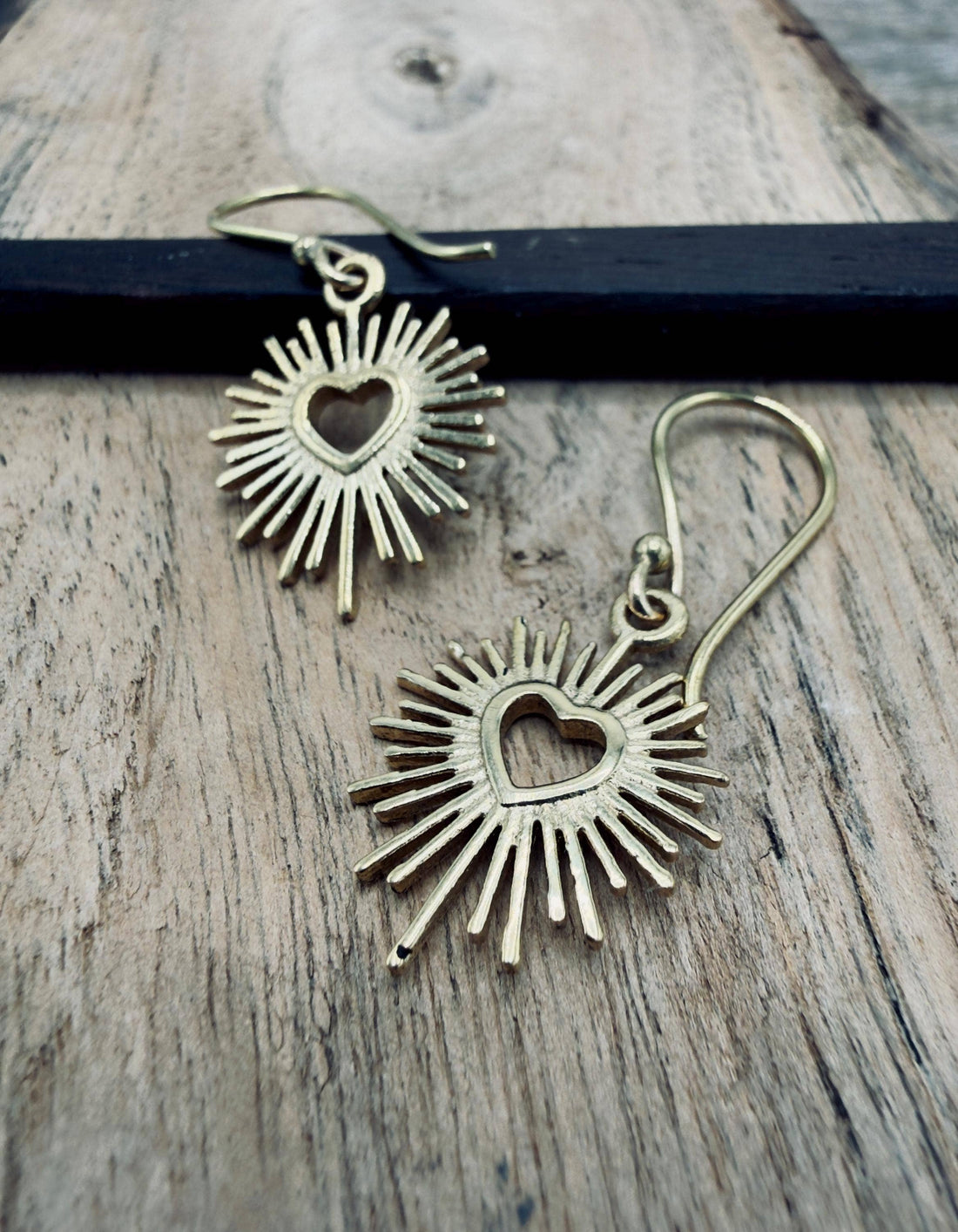 MILAGRO Brass Sacred Heart Earrings