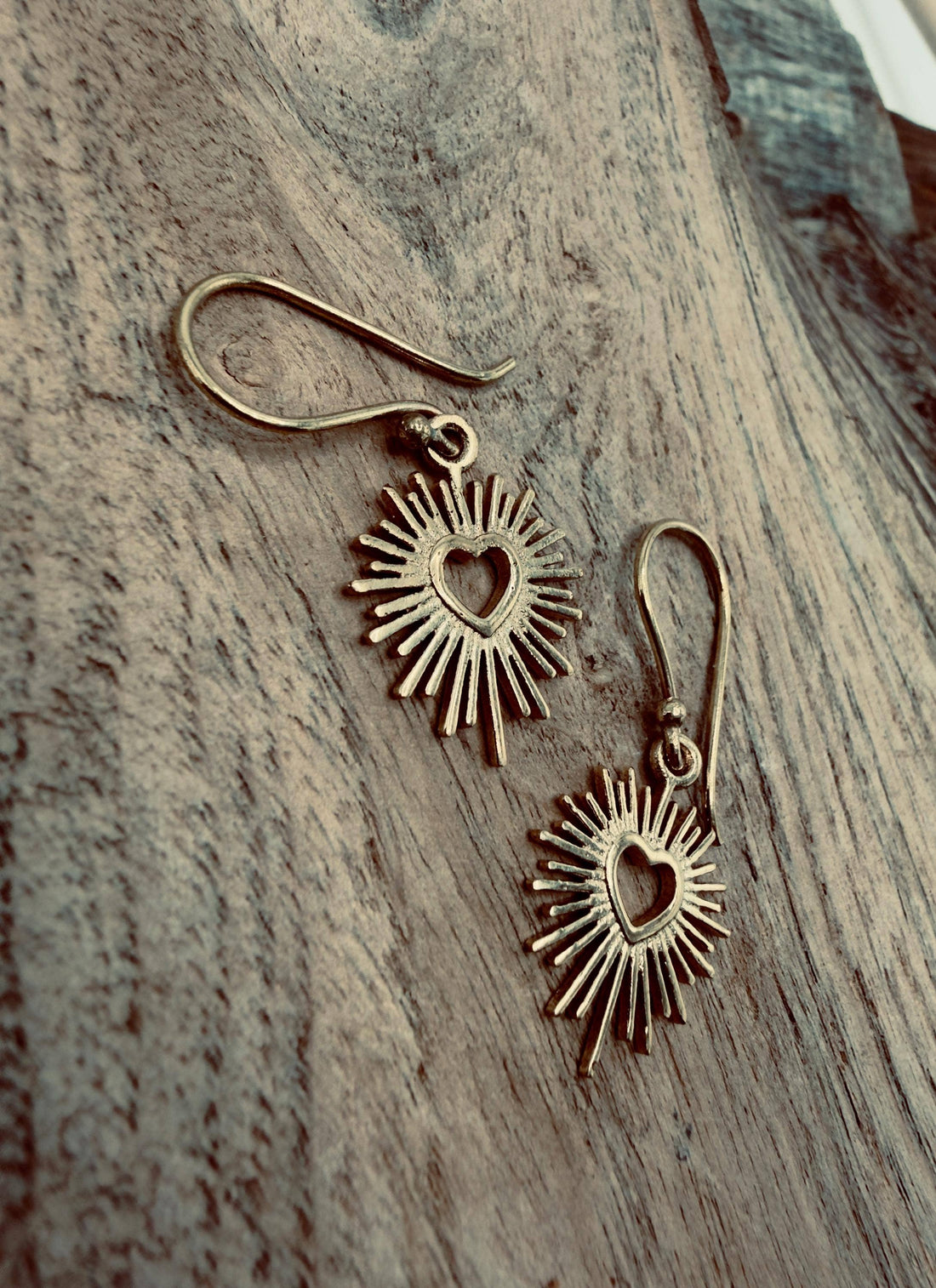 MILAGRO Brass Sacred Heart Earrings
