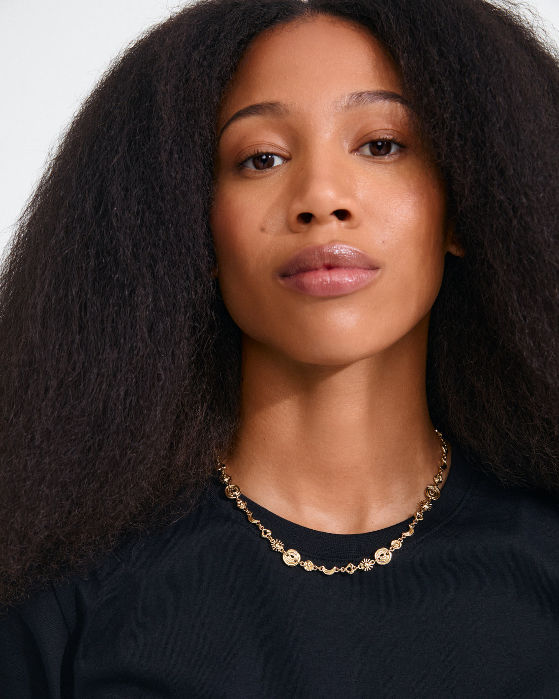 MISHA Suns Charm Necklace in Gold