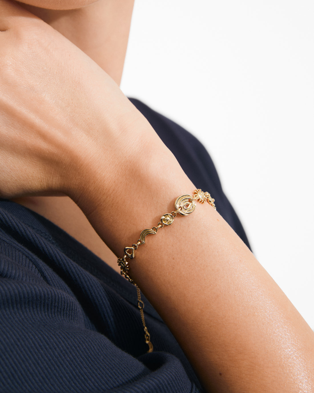 MISHA Suns Charm Bracelet in Gold