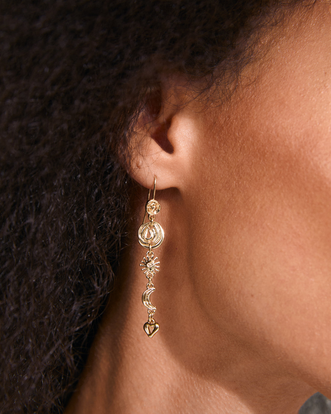 MISHA Suns Charm Drop Earrings