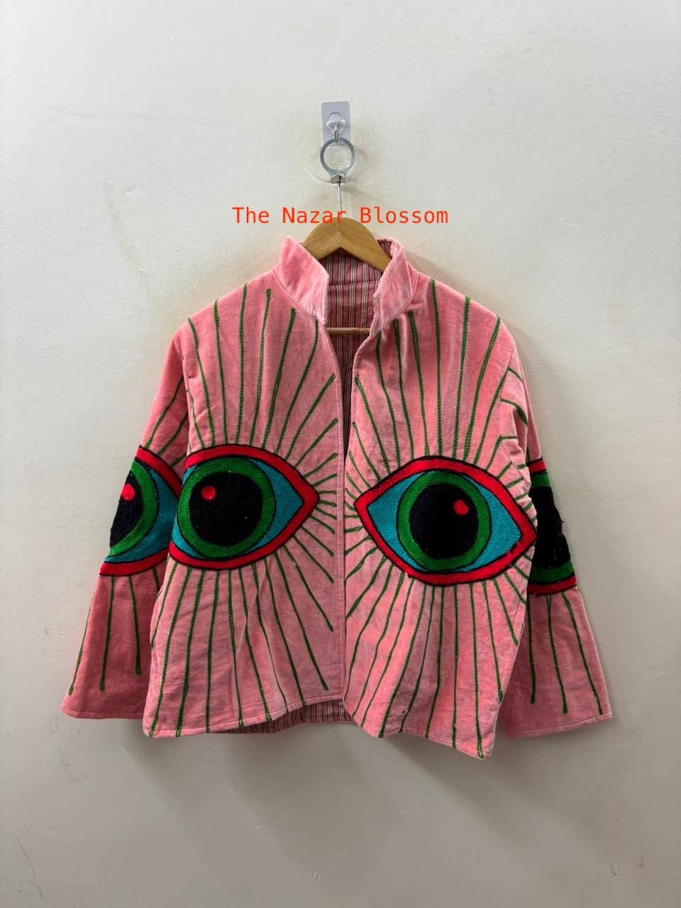 The Nazire Evil Eye Embroidered Velvet Jacket - 2 colours Available