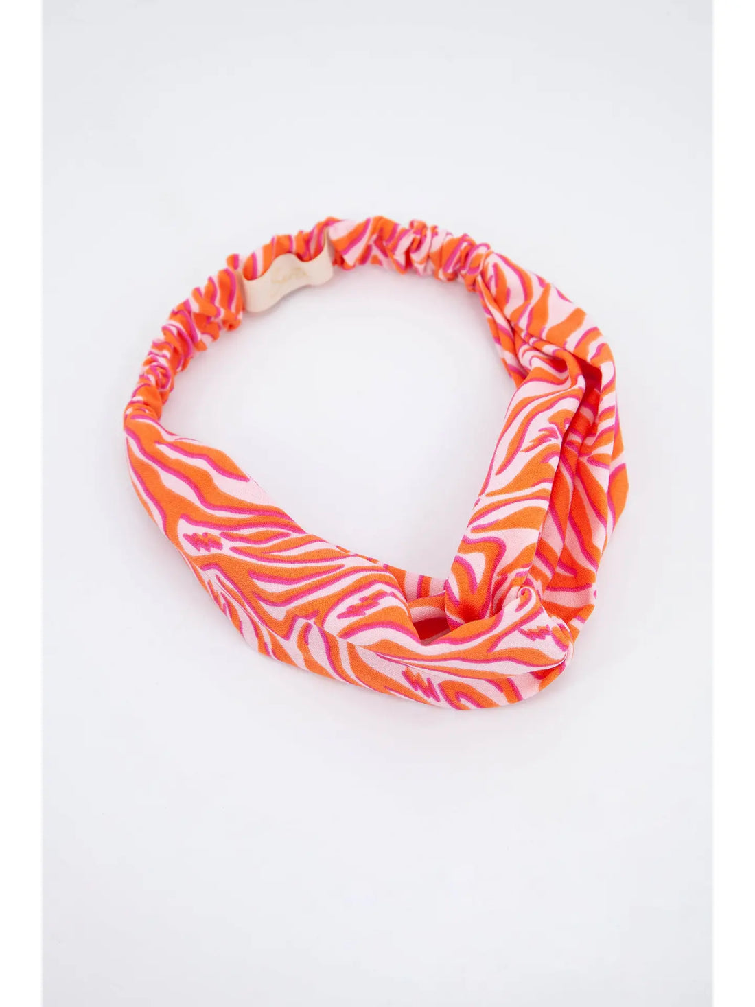 Sassie Textured Painted Chevron Print Headband in coral