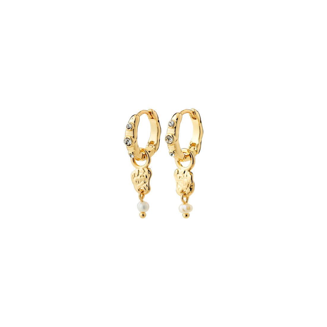 SLOAN Hoop Crystal Detail Earrings in Gold