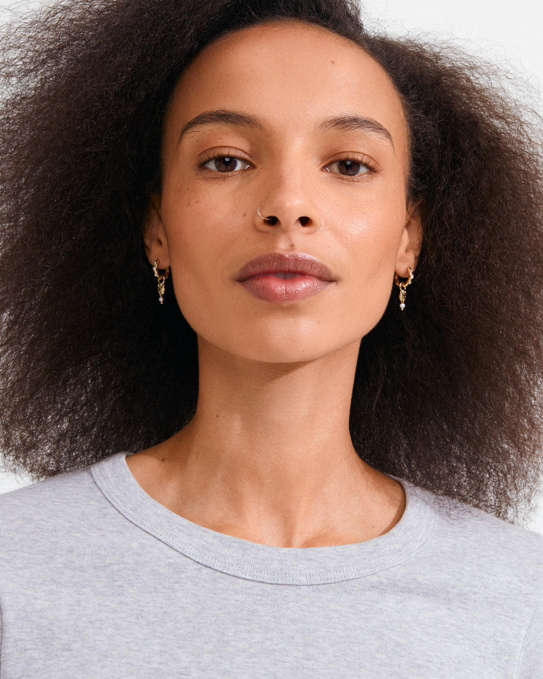 SLOAN Hoop Crystal Detail Earrings in Gold