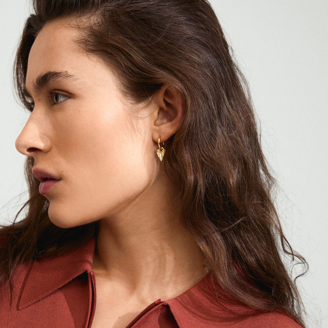 JULES Gold-Plated Heart Drop Earrings