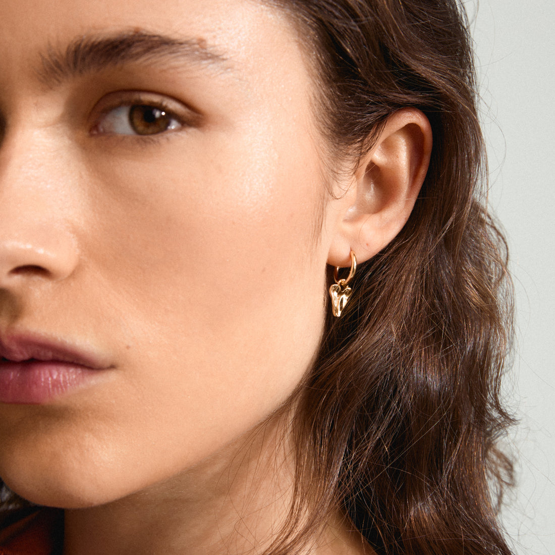 JULES Gold-Plated Heart Drop Earrings