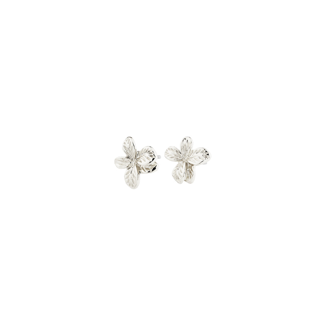 CHARMAINE 3D Flower Silver Plated Stud Earrings