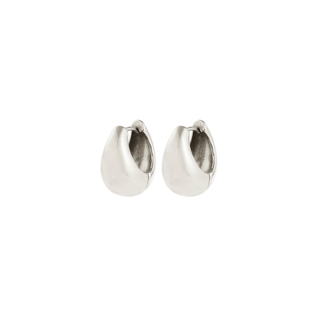 BRAXTYN Droplet Hoop Earrings in Silver