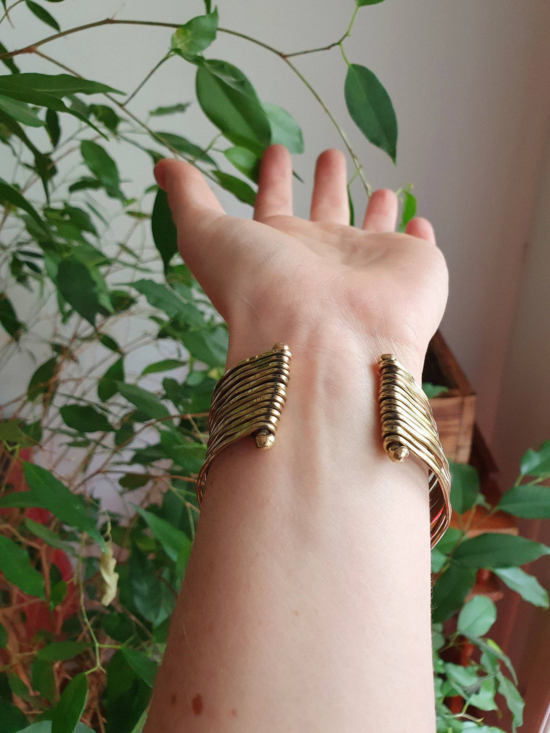 GRACE Hammered Brass Cuff Bracelet
