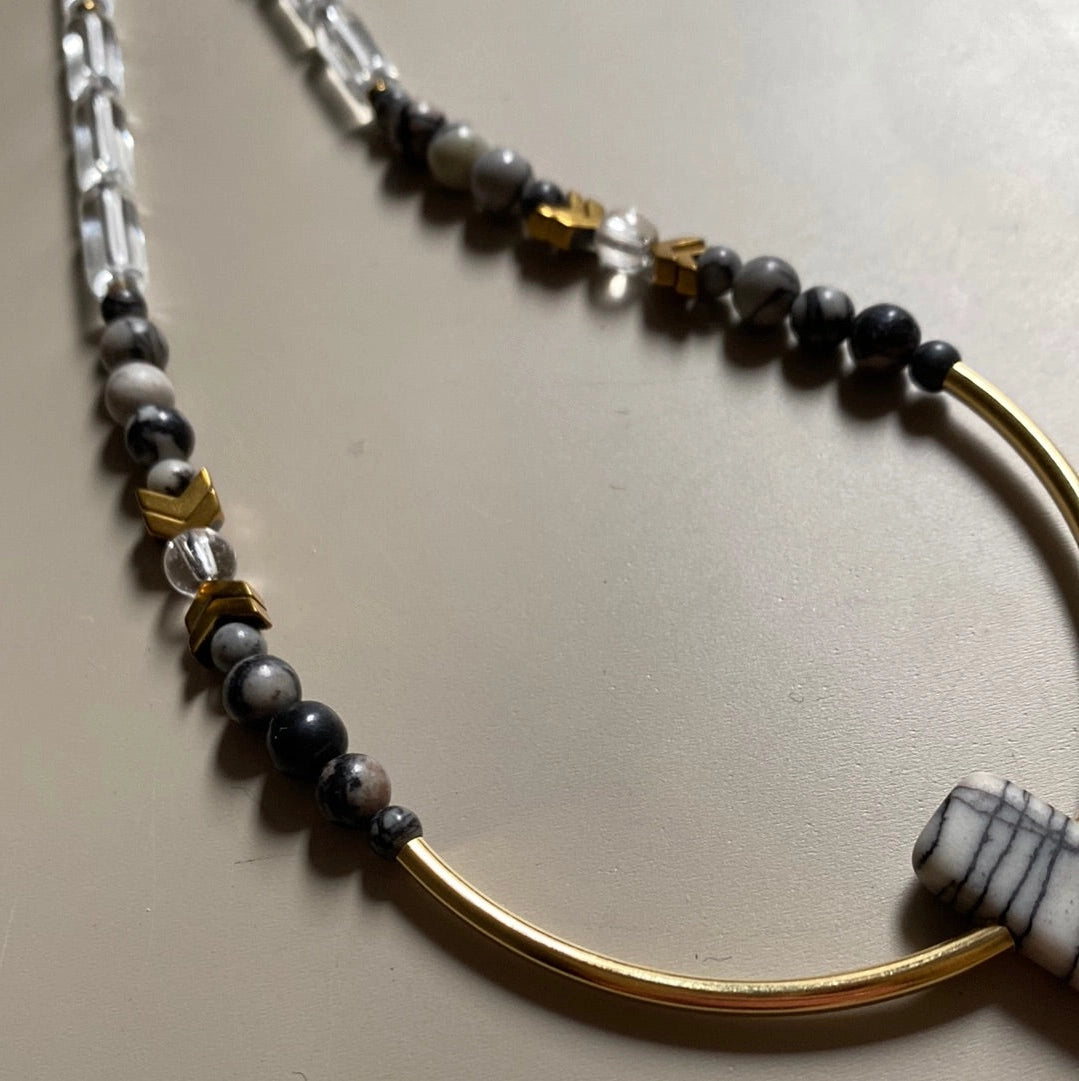 Natural Silk Stone Necklace - MRL07