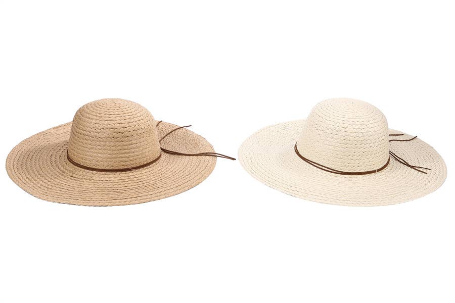 ERIN Floppy Ladies Strap Decor Wide Brim Summer Beach Straw Hat