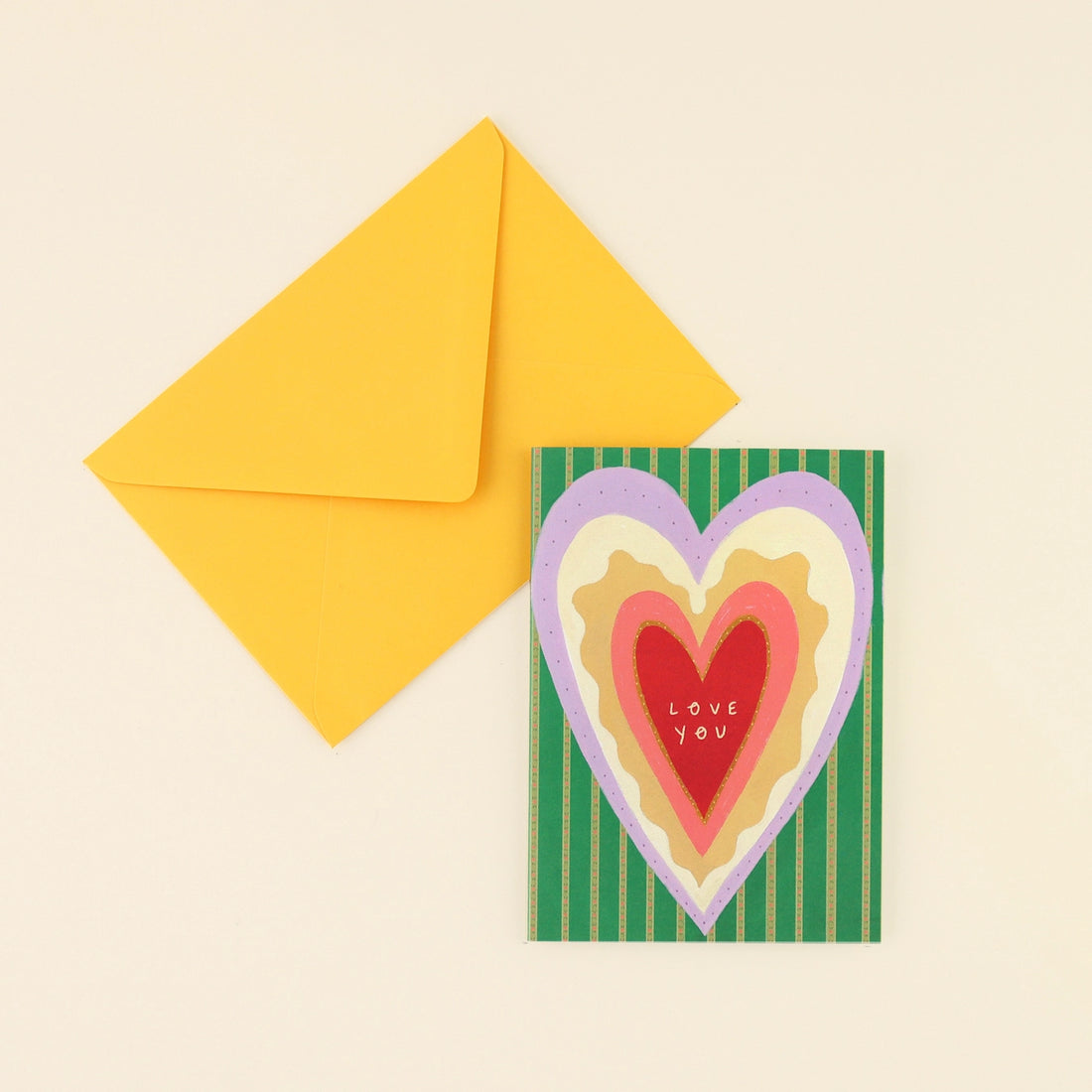 Giant Heart 'Love You' card by Little Black Cat