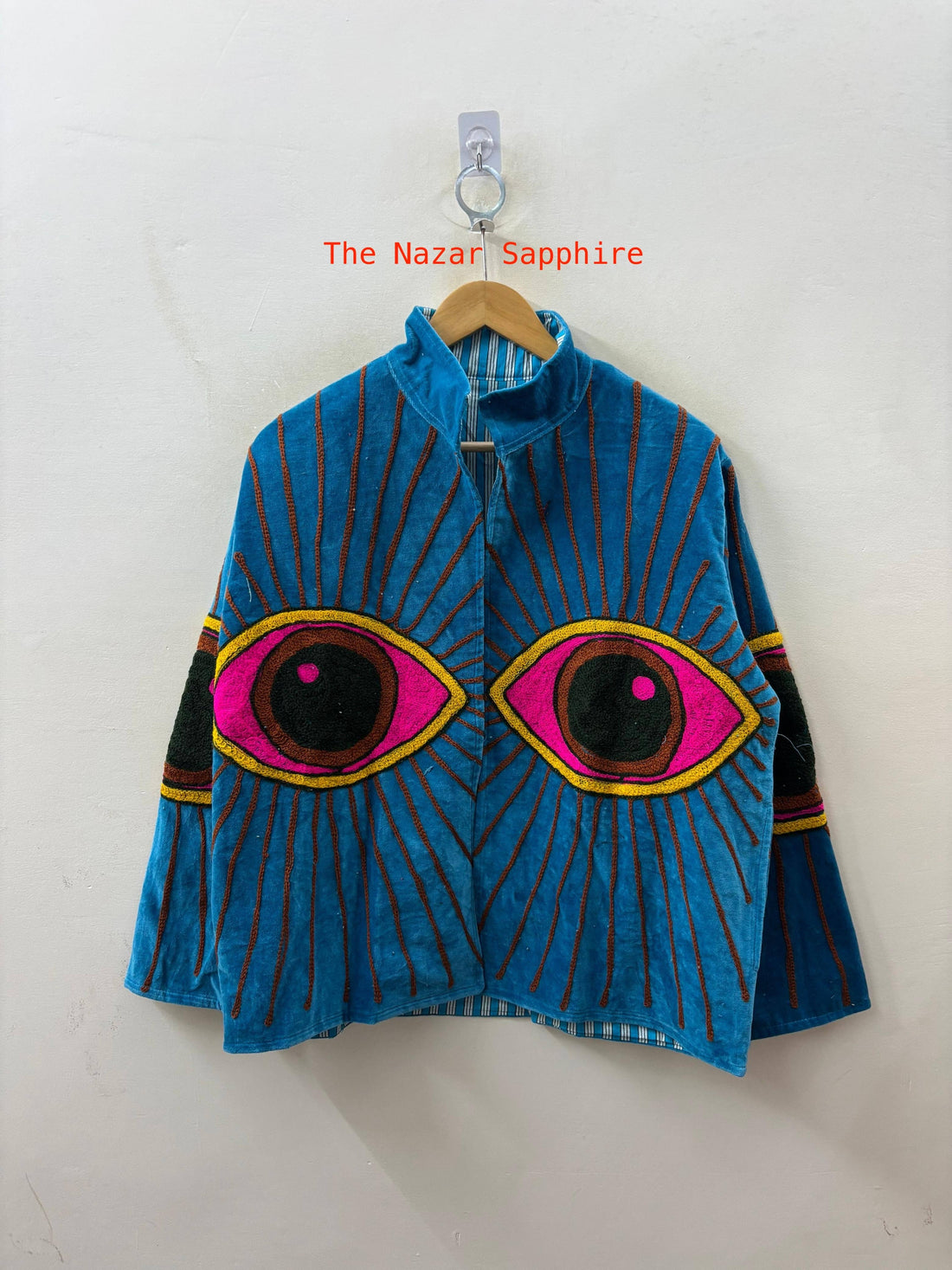 The Nazire Evil Eye Embroidered Velvet Jacket - 2 colours Available