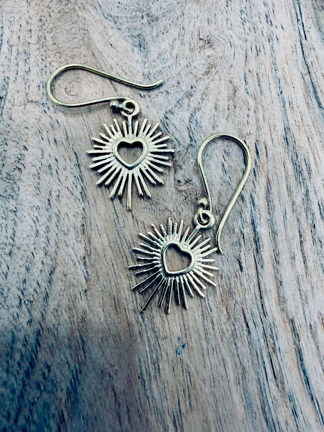 MILAGRO Brass Sacred Heart Earrings
