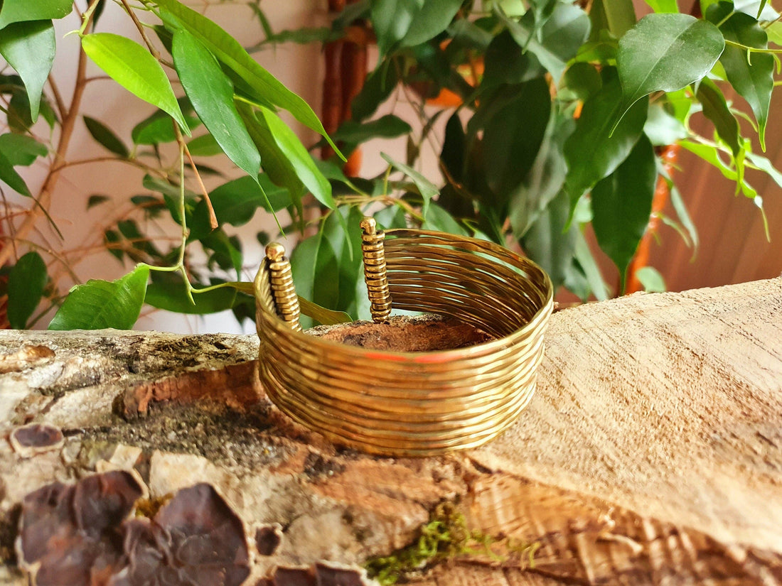 GRACE Hammered Brass Cuff Bracelet