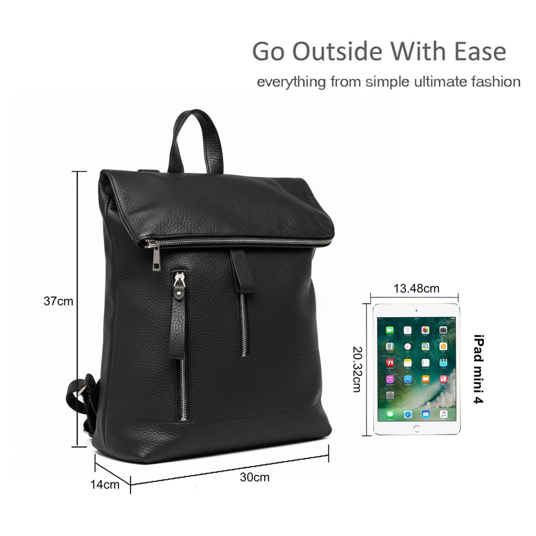 Aldous Stylish Textured Foldover Backpack