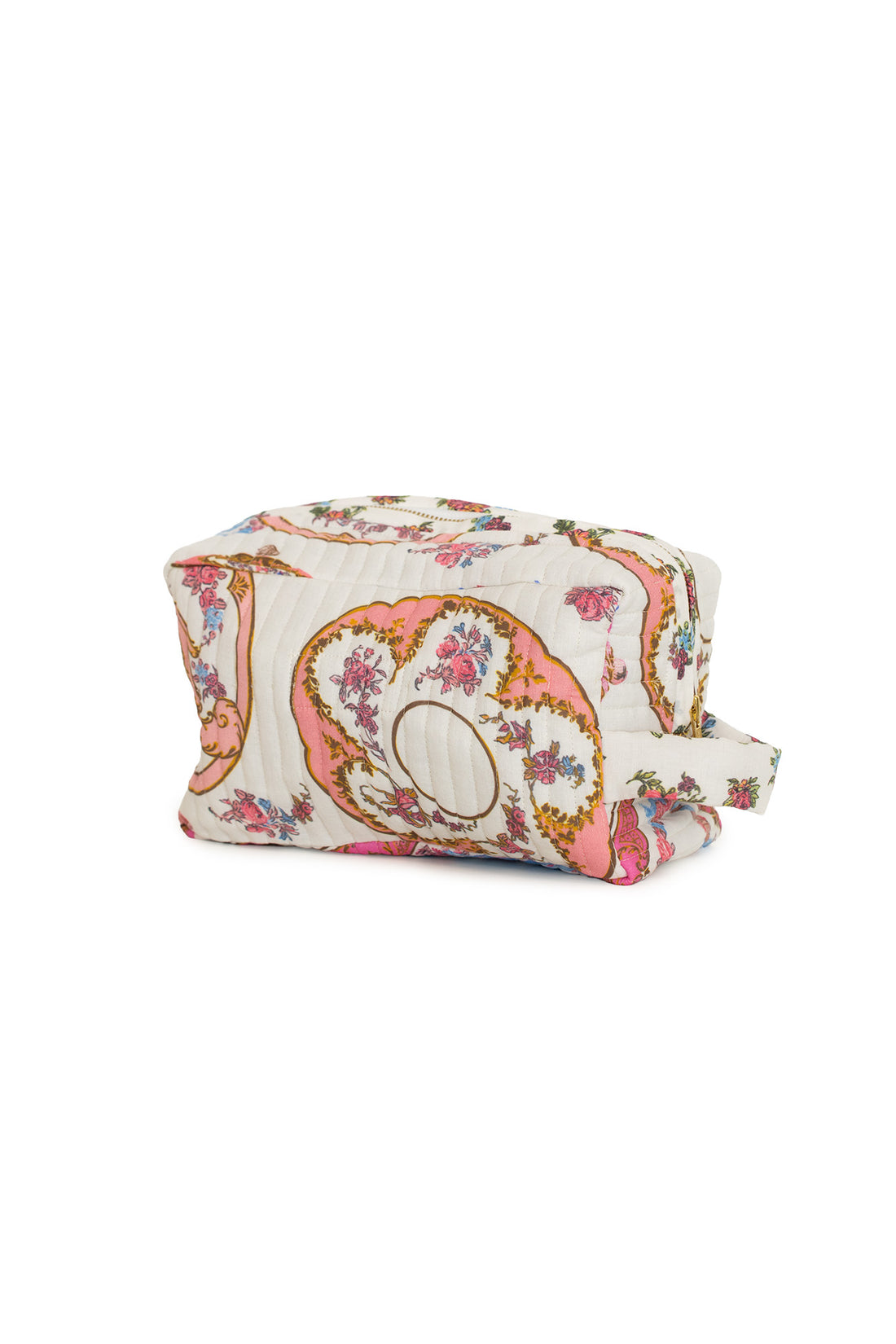 One Hundred Stars Sleeping Stars Collection Cotton Wash Bag in Pink Afternoon Tea Print - WBGAFTPIN