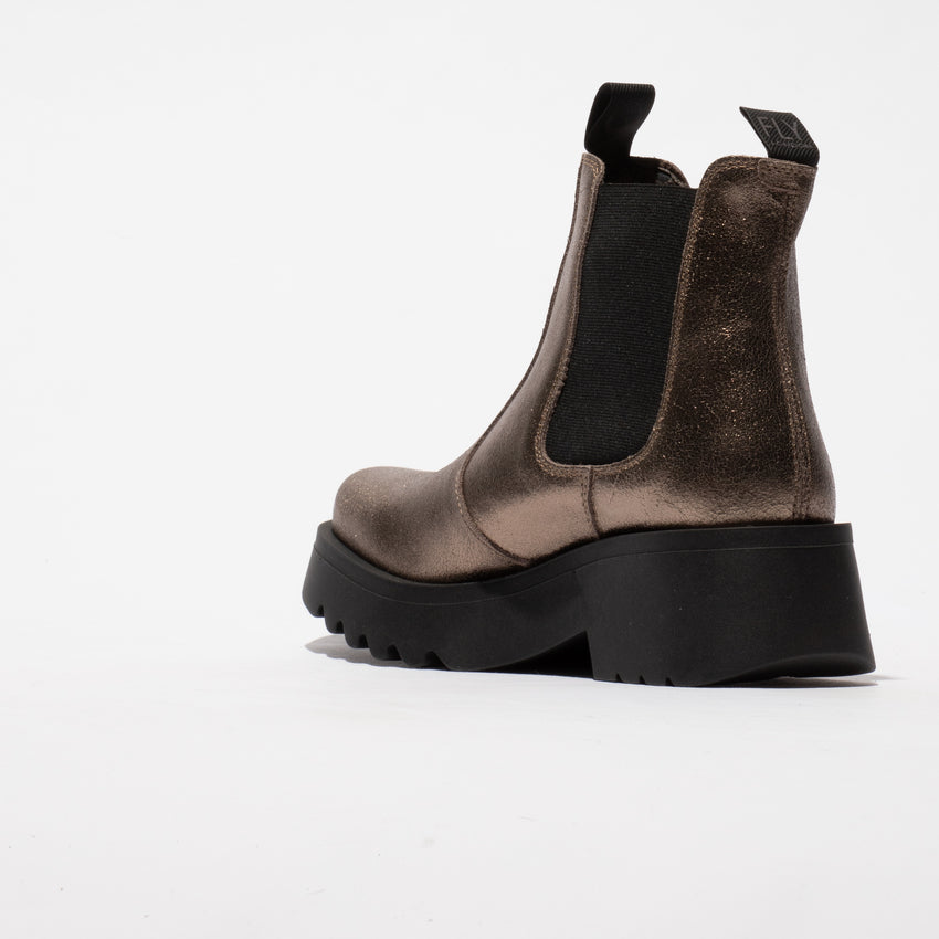 FLY MEDI 789 Chunky Chelsea Boots in Dark Gold