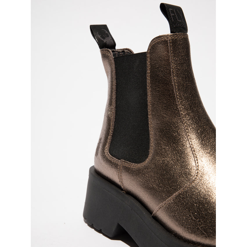 FLY MEDI 789 Chunky Chelsea Boots in Dark Gold