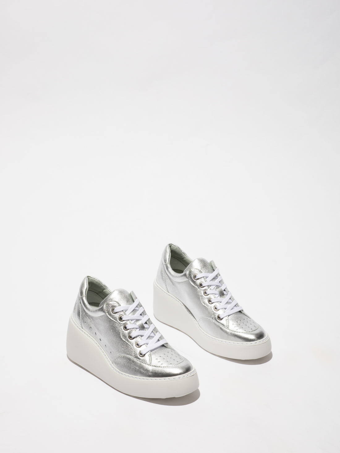 LAMINATO Wedge Trainer in Silver by Fly London - DERK742FLY
