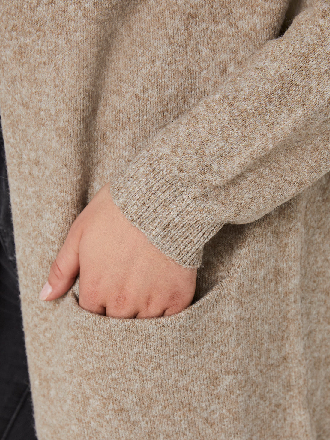 Doffy Open Cardigan in Sand