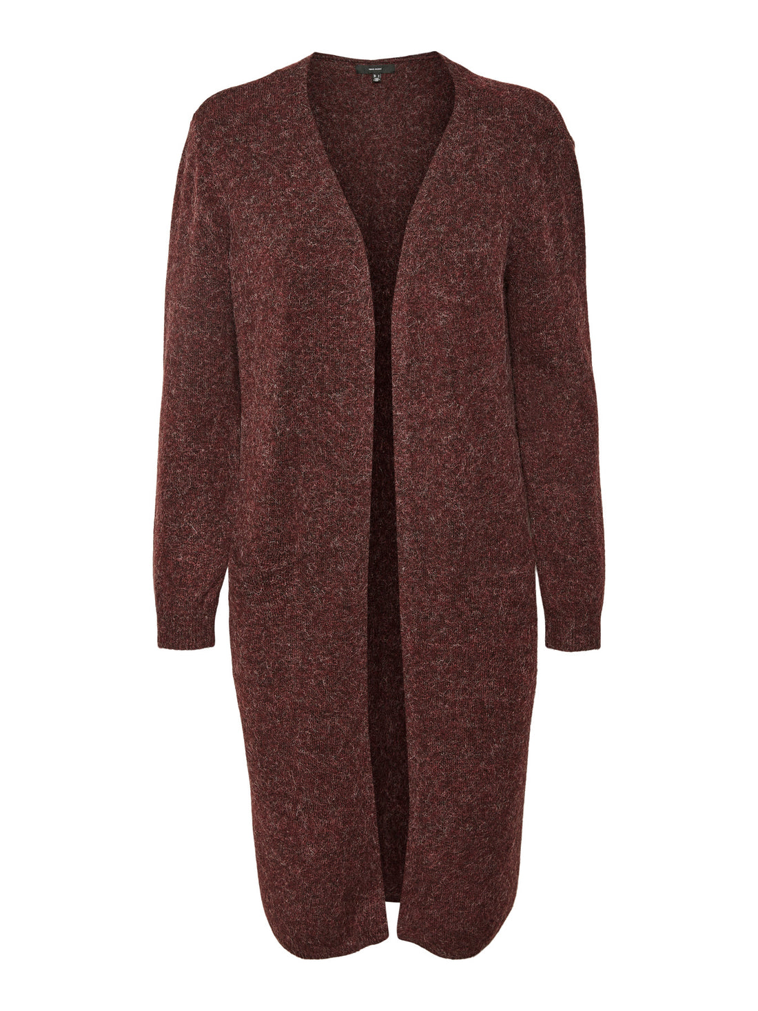 Doffy Open Cardigan in Burgundy Wine Red