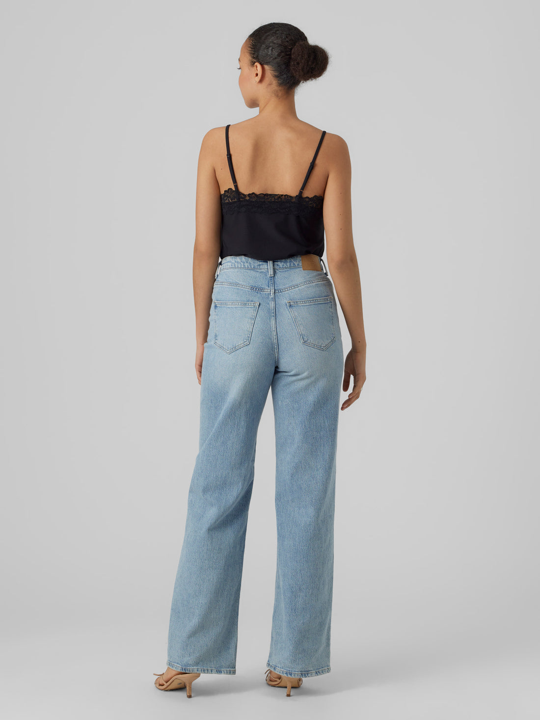 MILLA Strappy Lace Detail Cami Top in Black