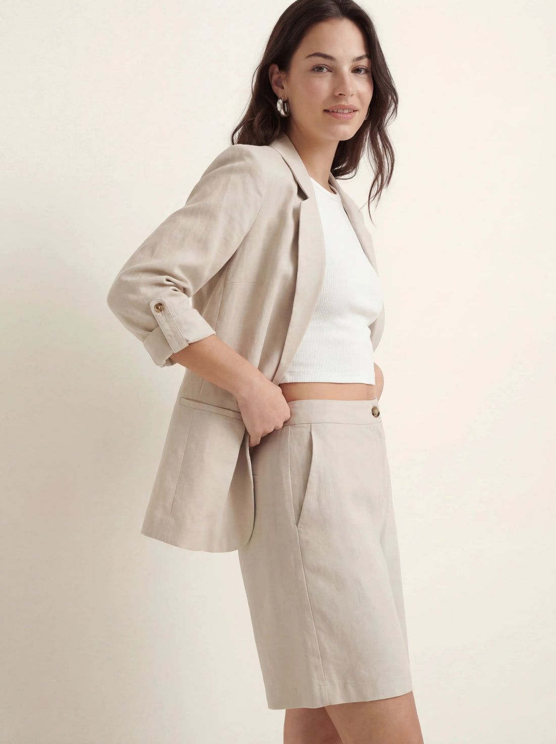 JESMILO Relaxed Blazer in Silver Lining