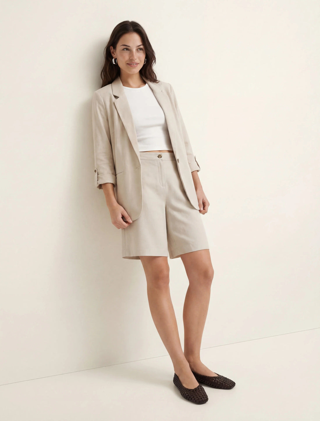 JESMILO Relaxed Blazer in Silver Lining