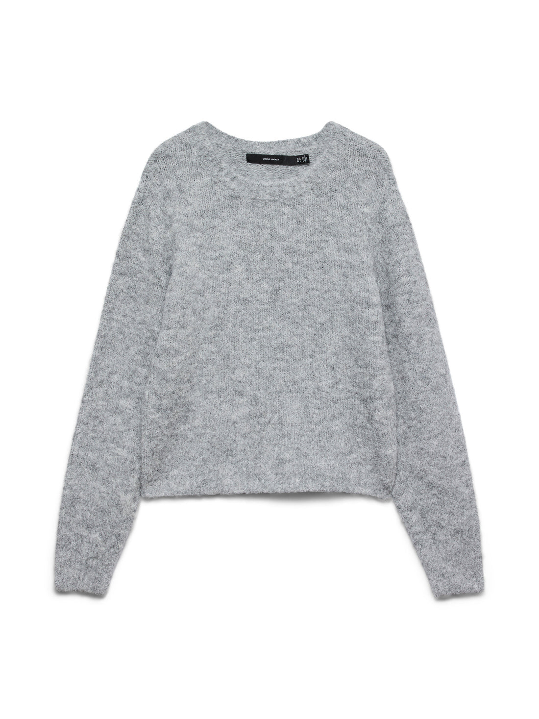 NOVAH O Round Neck Jumper in Mid Grey Melange
