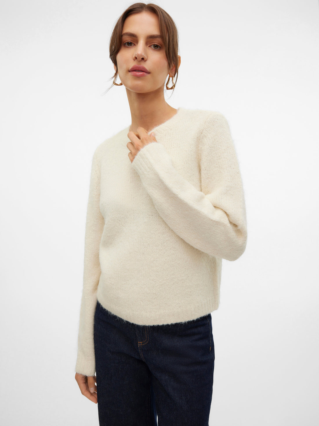 NOVAH Knit Pullover Jumper in Birch Cream