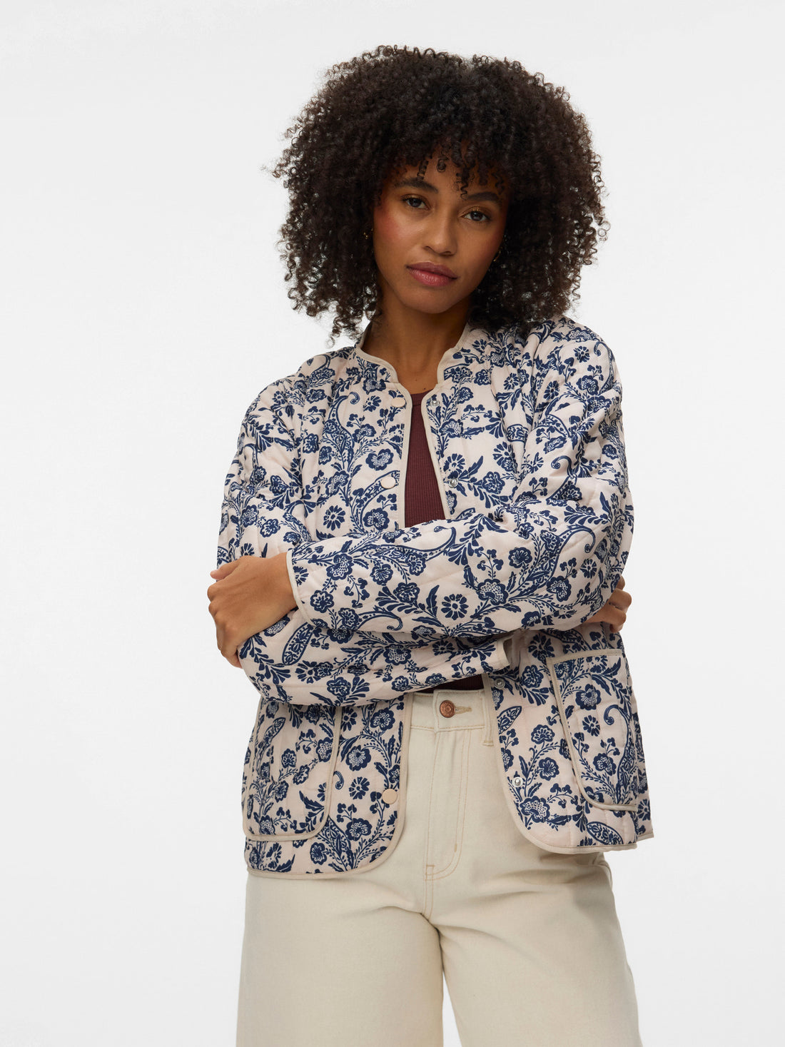 CLARA Quilted Blue and White Jacket