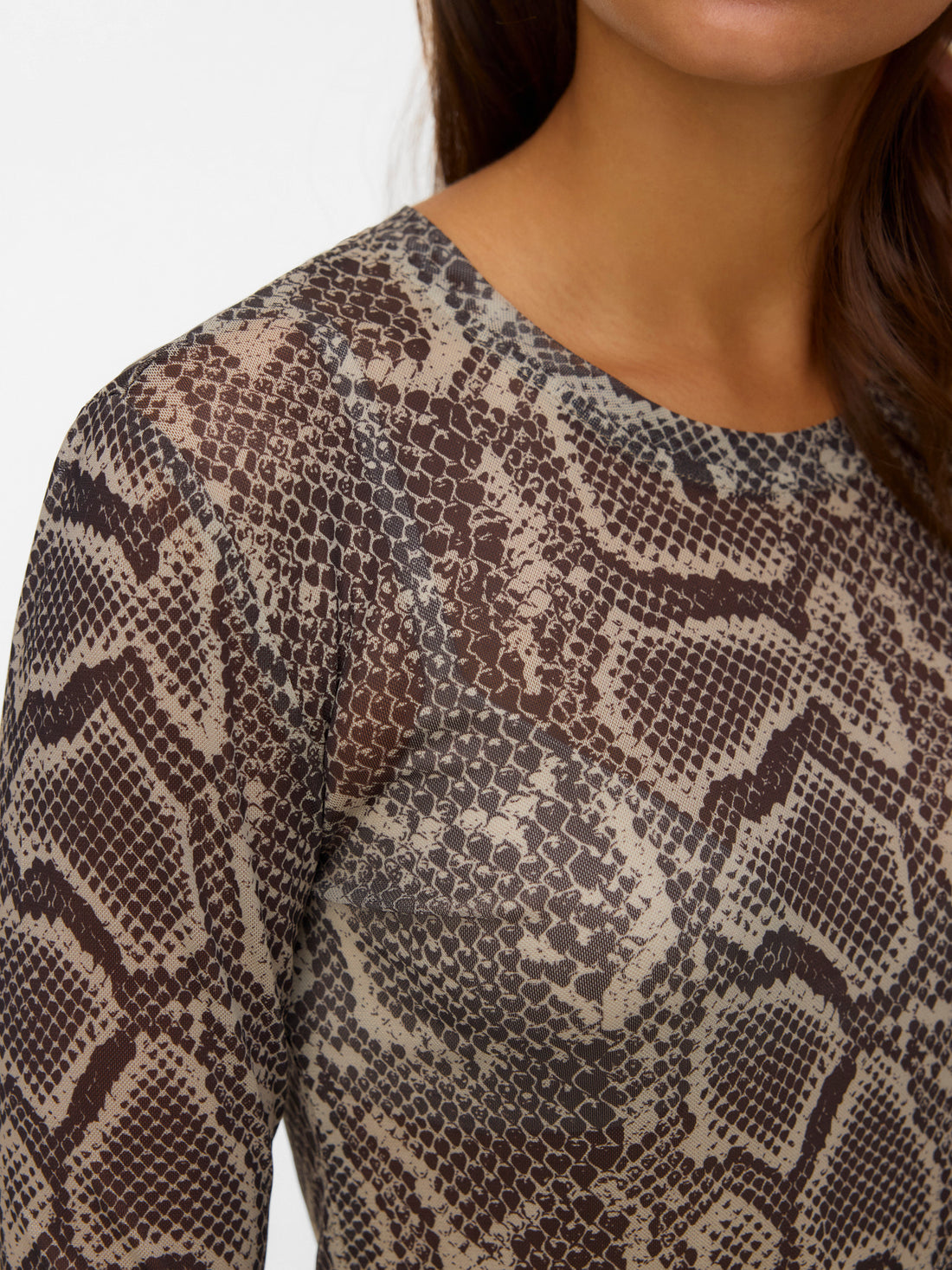 LOVA Mesh Top in Snake Print