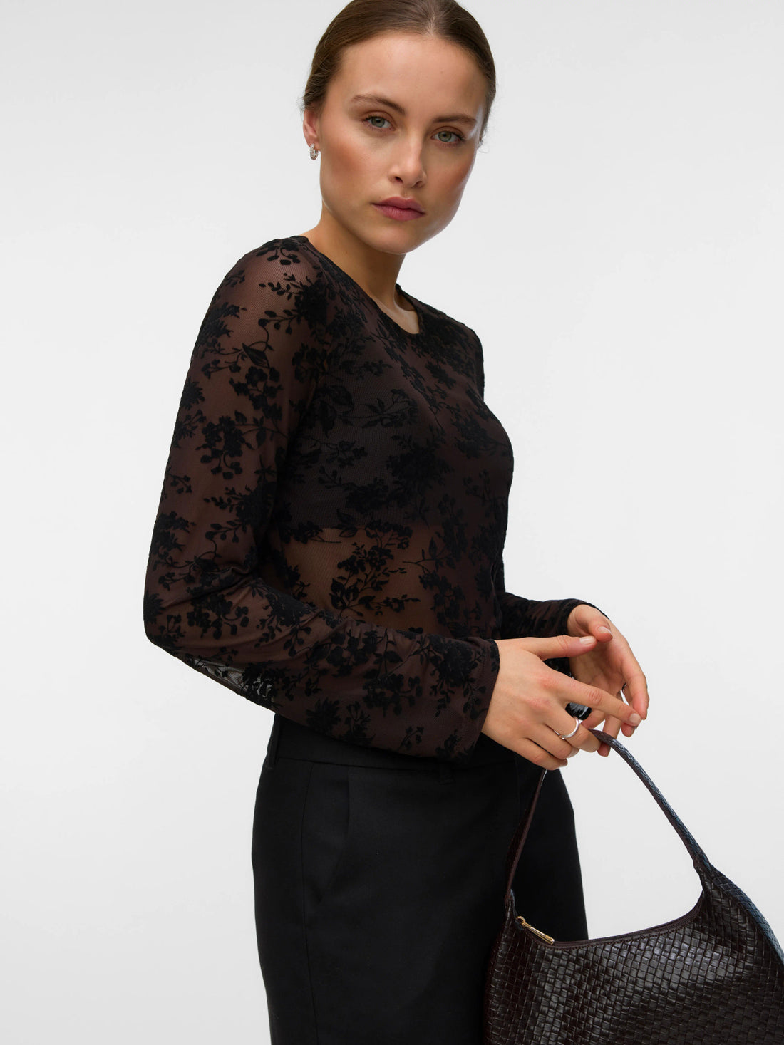FLORA Burnout Velvet Mesh Top - 2 colours available