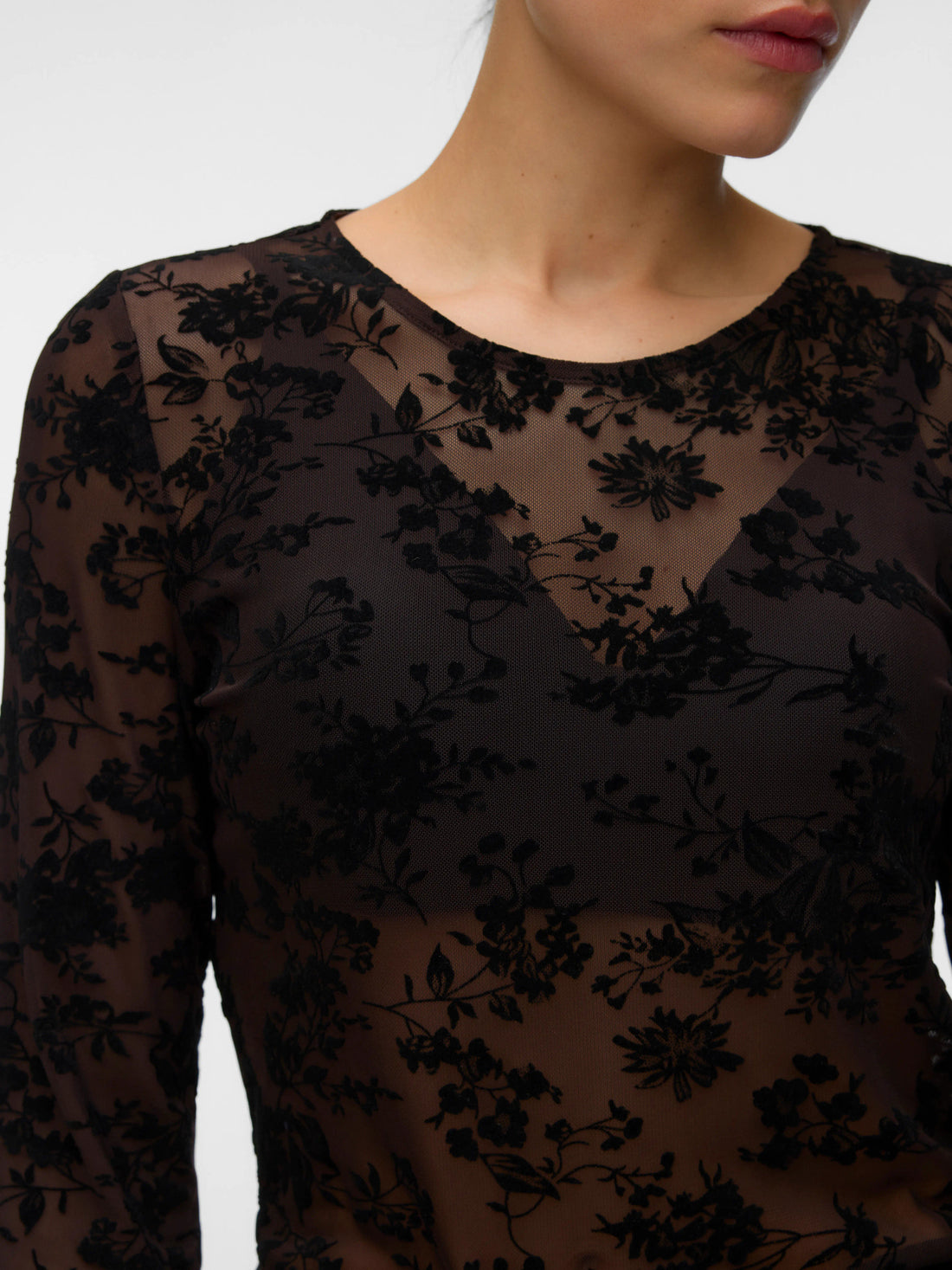 FLORA Burnout Velvet Mesh Top - 2 colours available