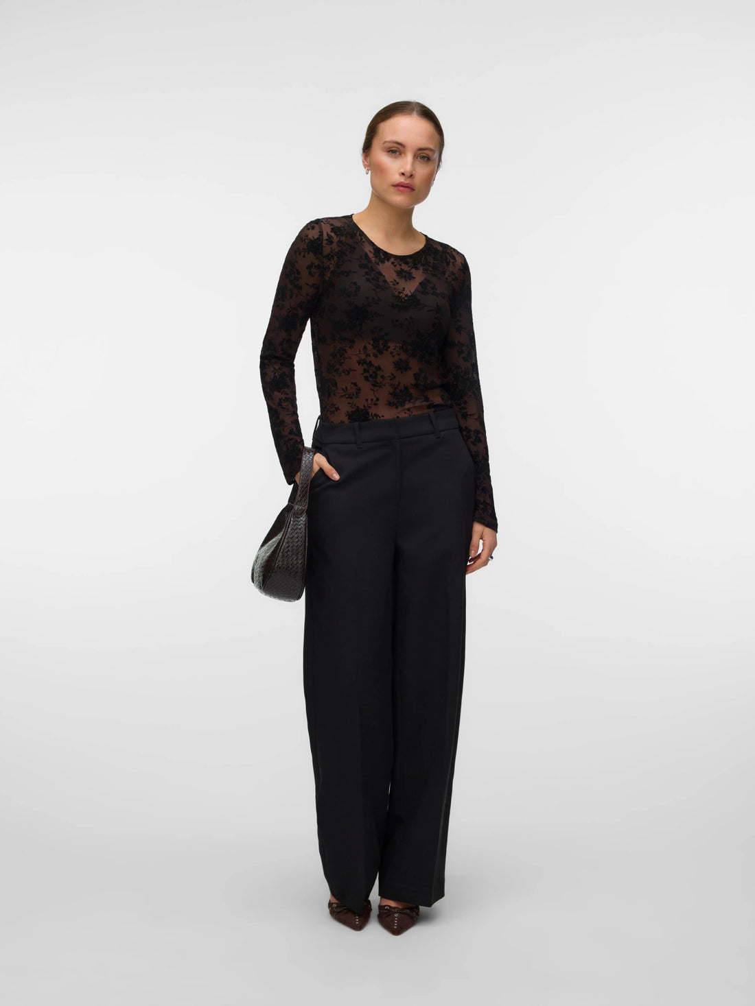 FLORA Burnout Velvet Mesh Top - 2 colours available