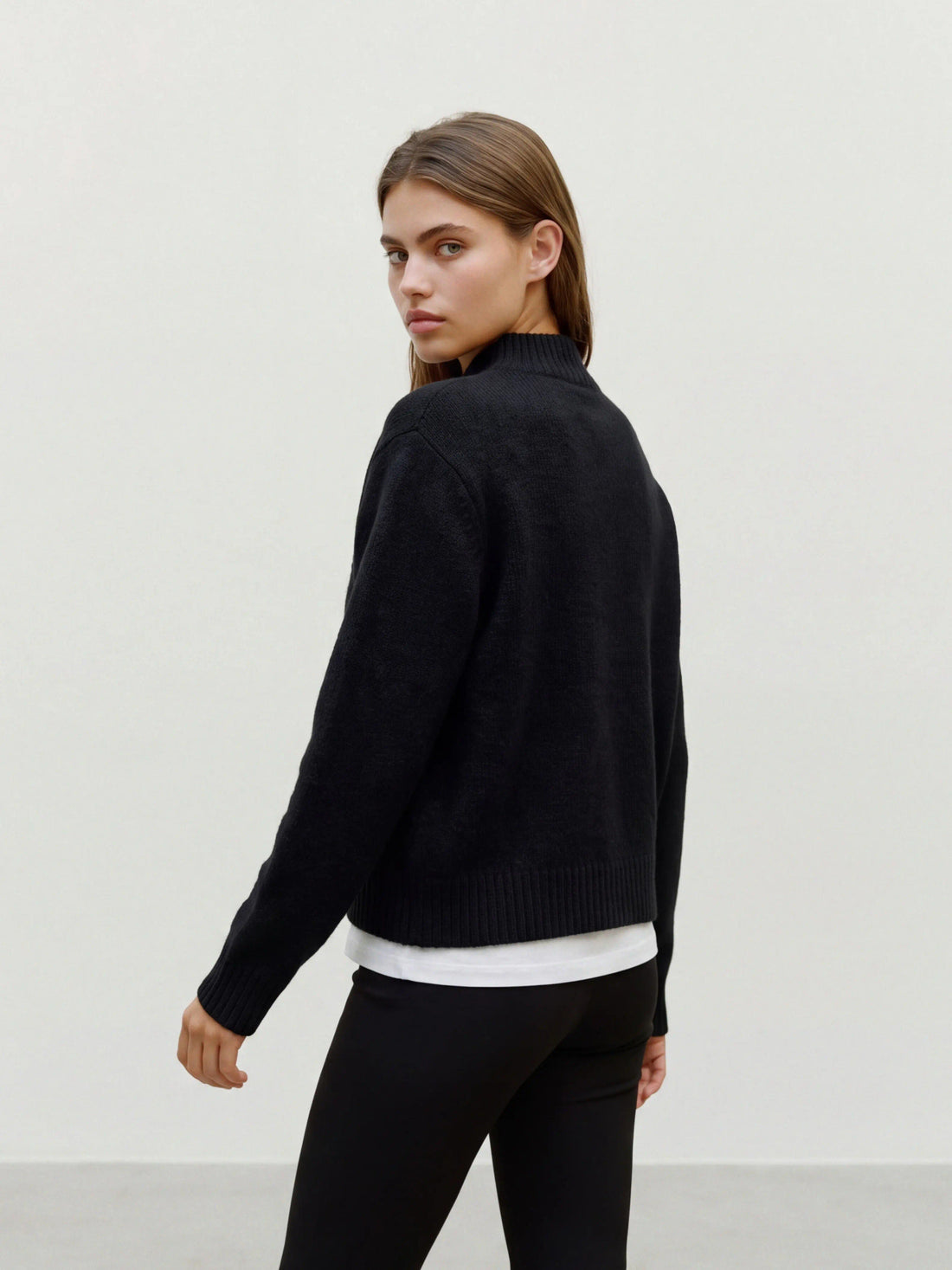 SWAN High Neck Black Jumper