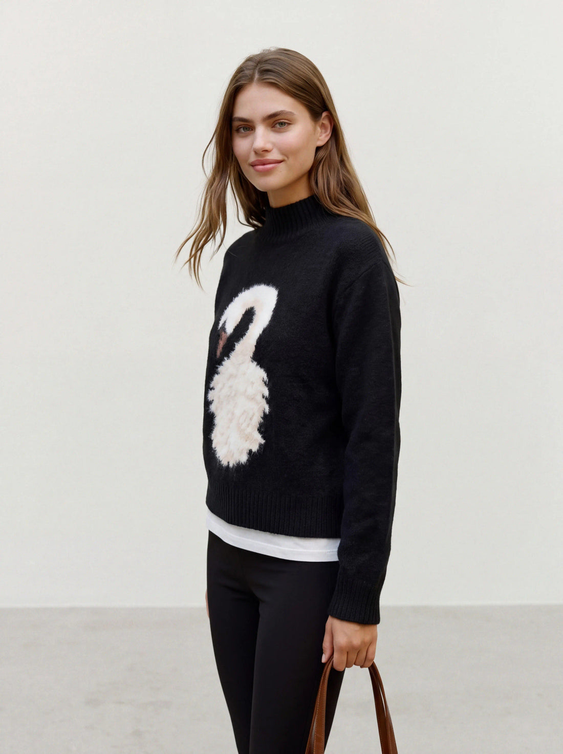 SWAN High Neck Black Jumper