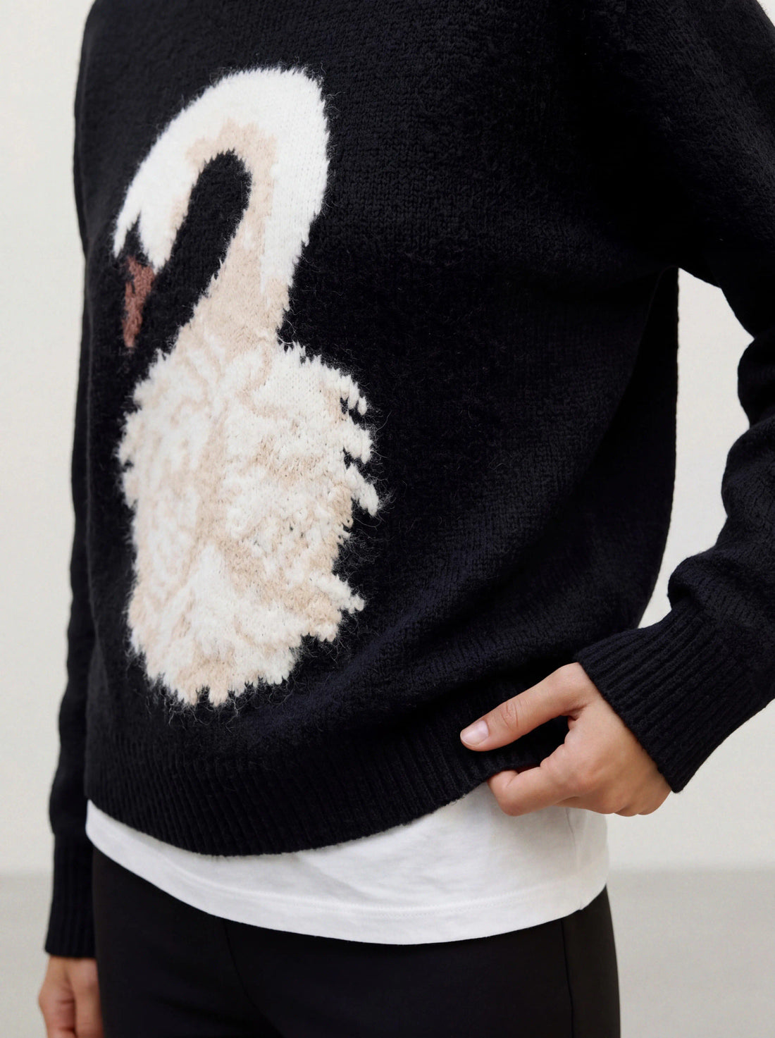 SWAN High Neck Black Jumper